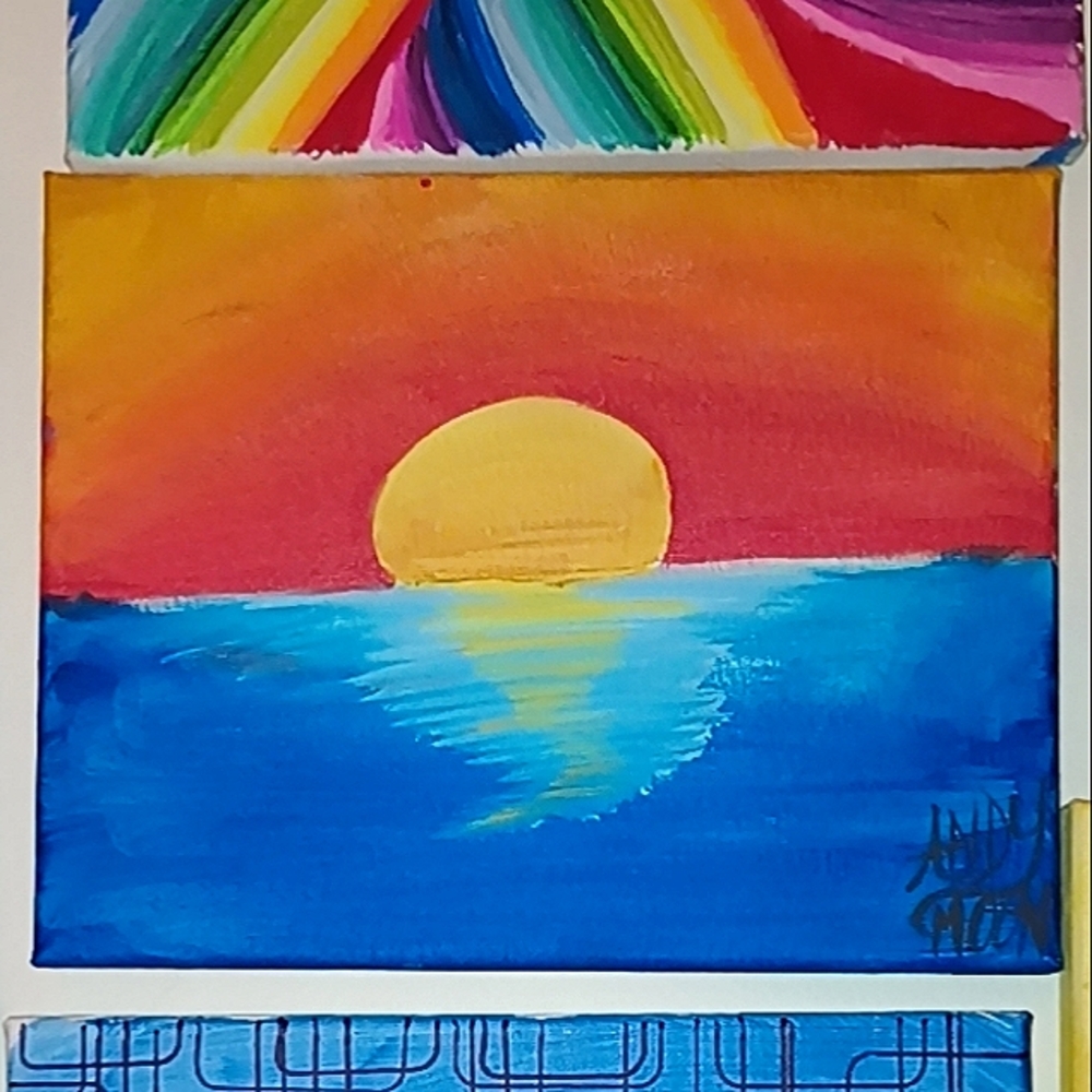Simple sunset scenery wall art decor